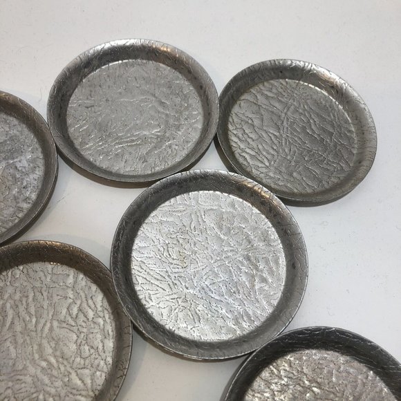 VTG Mid Century Norben 3" Aluminum Coasters MCM Lot of 8 - Picture 3 of 9
